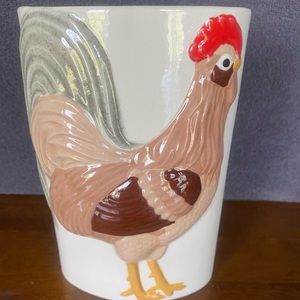 Vintage ceramic rooster vase